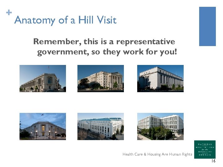 + Anatomy of a Hill Visit Remember, this is a representative government, so they