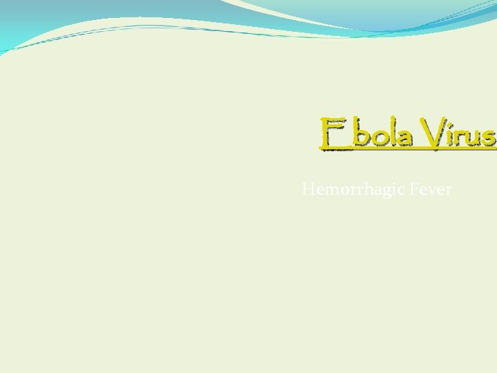Ebola Virus Hemorrhagic Fever 