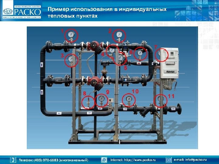 Пример использования в индивидуальных тепловых пунктах 