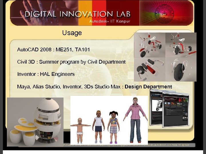 Usage Auto. CAD 2008 : ME 251, TA 101 Civil 3 D : Summer