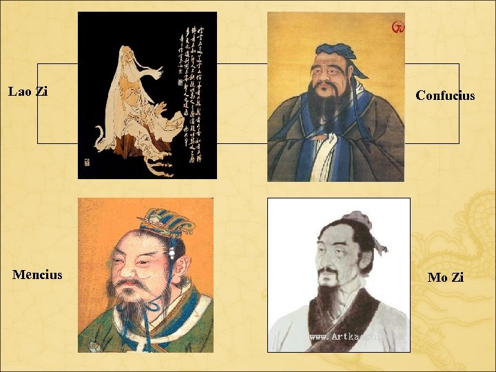 Lao Zi Mencius Confucius Mo Zi 
