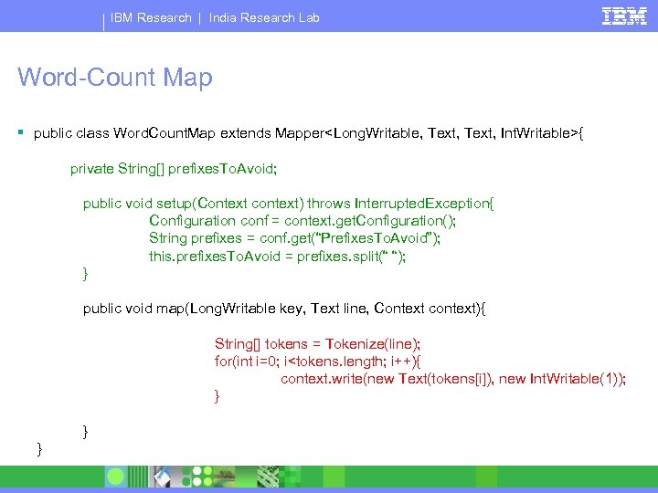 IBM Research | India Research Lab Word-Count Map § public class Word. Count. Map