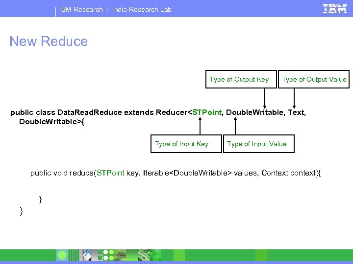 IBM Research | India Research Lab New Reduce Type of Output Key Type of