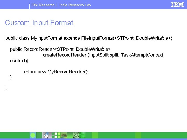 IBM Research | India Research Lab Custom Input Format public class My. Input. Format