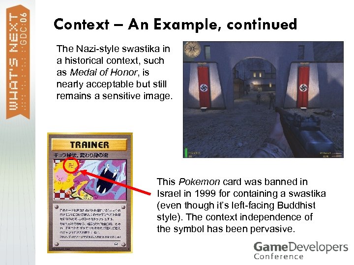 Context – An Example, continued The Nazi-style swastika in a historical context, such as