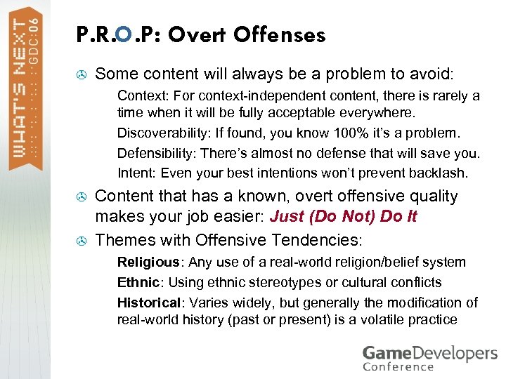 P. R. O. P: Overt Offenses > Some content will always be a problem