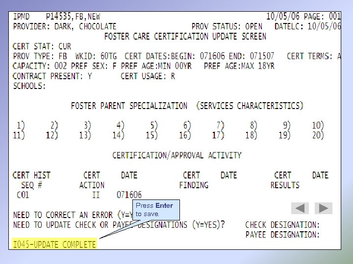 Press Enter to save. 