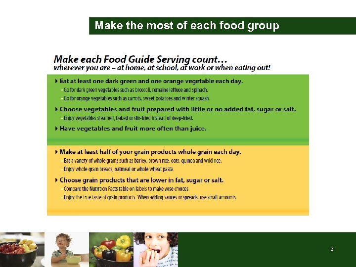 Make the most of each food group 5 