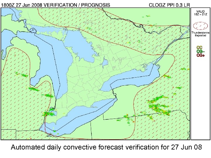 Automated daily convective forecast verification for 27 Jun 08 