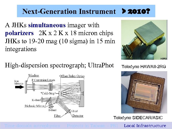 Next-Generation Instrument > 2010? A JHKs simultaneous imager with polarizers 2 K x 2