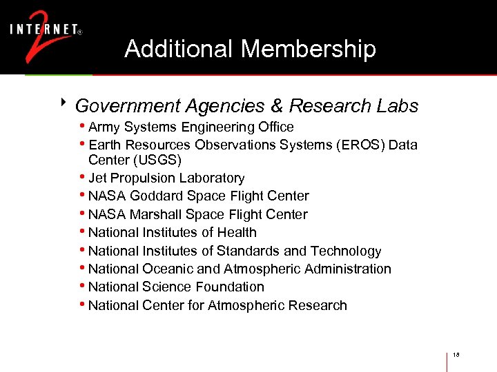 Additional Membership 8 Government Agencies & Research Labs • Army Systems Engineering Office •