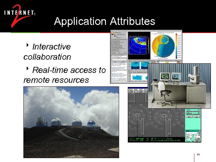Application Attributes 8 Interactive collaboration 8 Real-time access to remote resources 30 