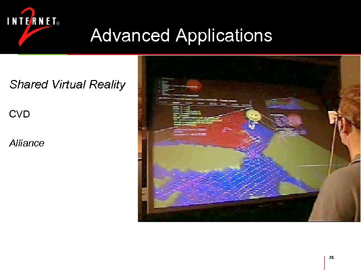 Advanced Applications Shared Virtual Reality CVD Alliance Images courtesy Univ. of Illinois. Chicago 35