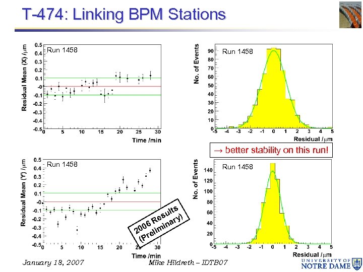 T-474: Linking BPM Stations Run 1458 → better stability on this run! Run 1458
