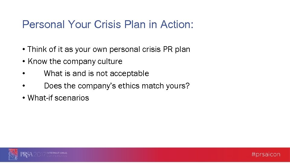 Personal Your Crisis Plan in Action: • Think of it as your own personal