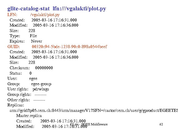 glite-catalog-stat lfn: ///vgalakti/plot. py LFN: /vgalakti/plot. py Created: 2005 -03 -16 17: 16: 31.