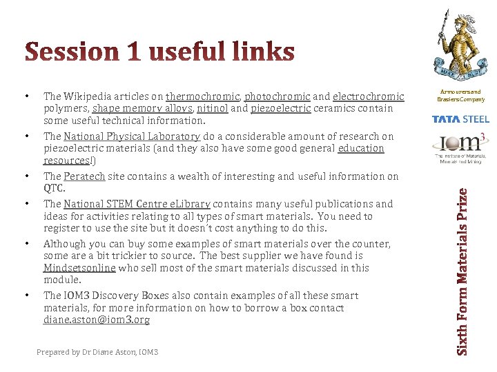  • • • The Wikipedia articles on thermochromic, photochromic and electrochromic polymers, shape