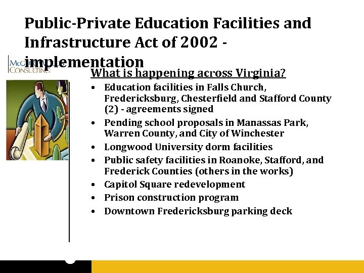Public-Private Education Facilities and Infrastructure Act of 2002 implementation What is happening across Virginia?