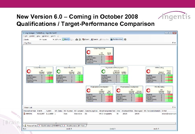 New Version 6. 0 – Coming in October 2008 Qualifications / Target-Performance Comparison 