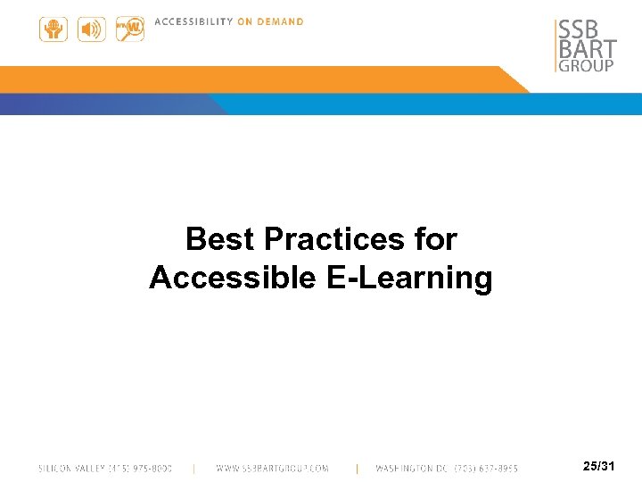 Best Practices for Accessible E-Learning 25/31 