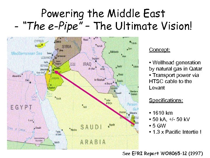 Powering the Middle East - “The e-Pipe” – The Ultimate Vision! Concept: • Wellhead