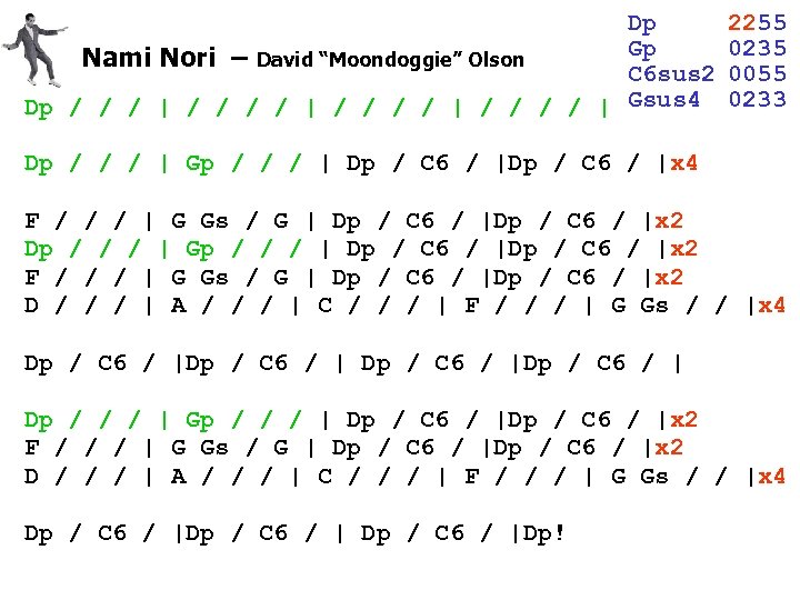 Dp Gp Nami Nori – David “Moondoggie” Olson C 6 sus 2 Dp /