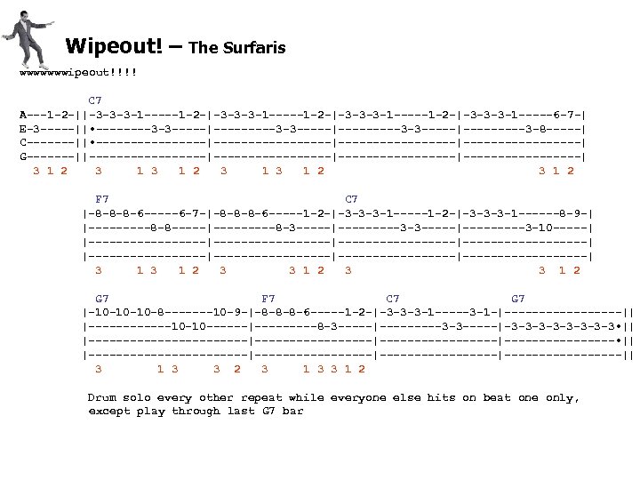 Wipeout! – The Surfaris wwwwwwwipeout!!!! C 7 A---1 -2 -||-3 -3 -3 -1 -----1