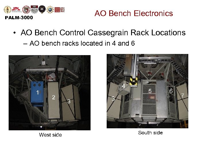 AO Bench Electronics PALM-3000 • AO Bench Control Cassegrain Rack Locations – AO bench