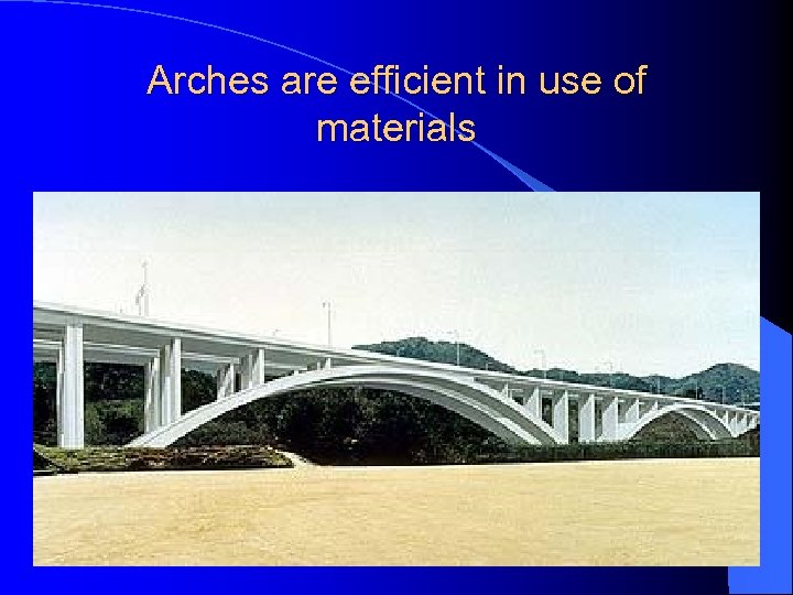 Arches are efficient in use of materials 