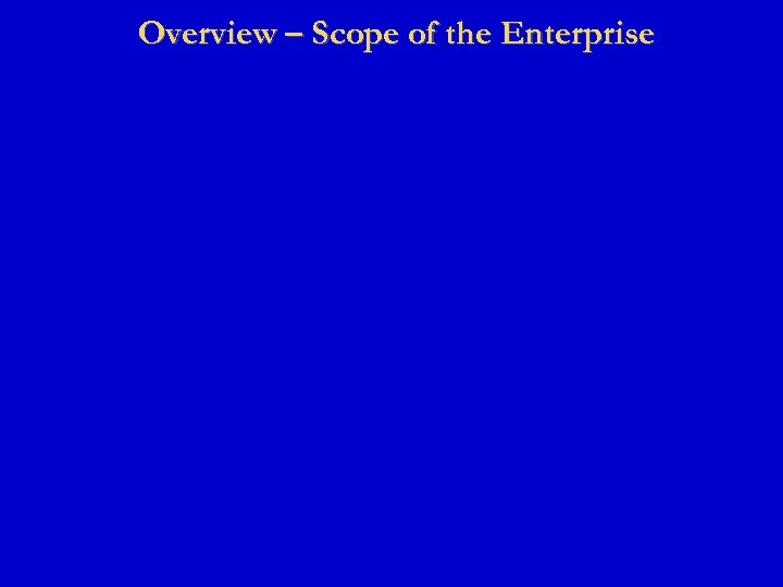 Overview – Scope of the Enterprise 