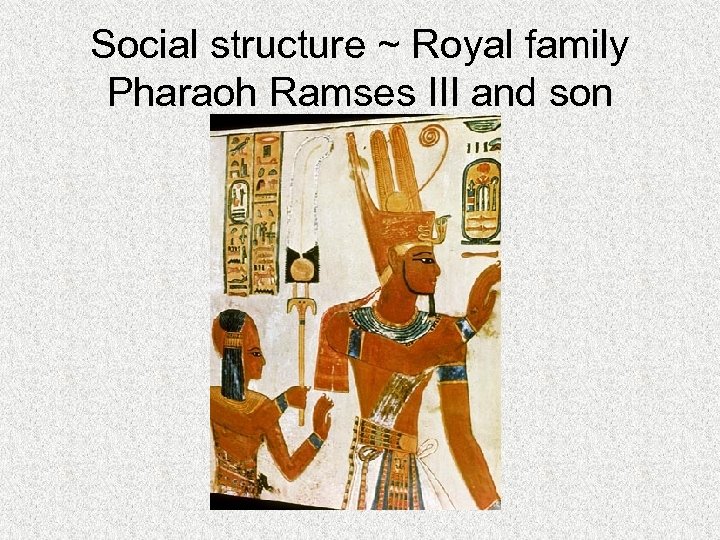 Social structure ~ Royal family Pharaoh Ramses III and son 