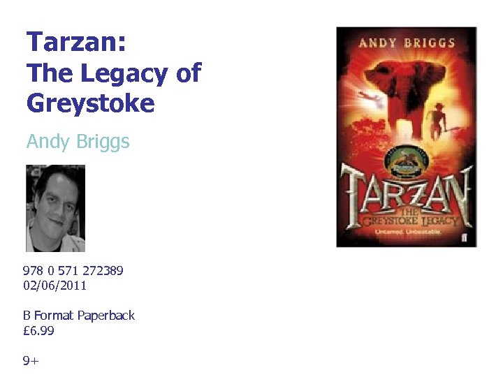Tarzan: The Legacy of Greystoke Andy Briggs 978 0 571 272389 02/06/2011 B Format