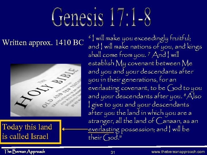 I will make you exceedingly fruitful; Written approx. 1410 BC and I will make