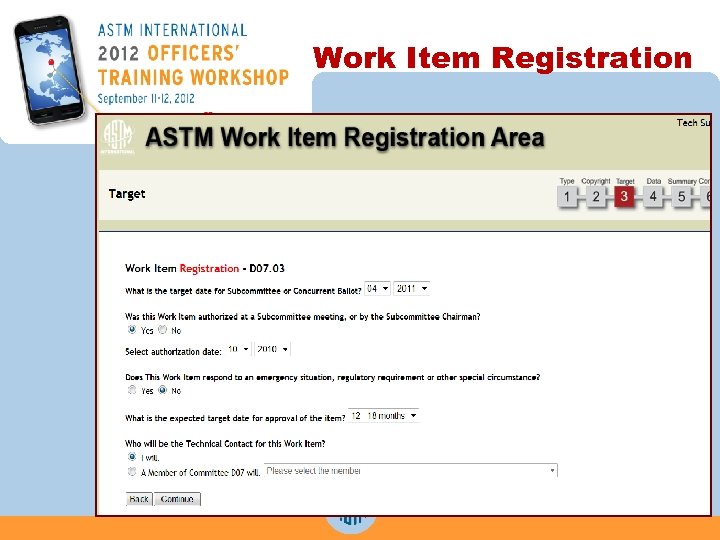 Work Item Registration 