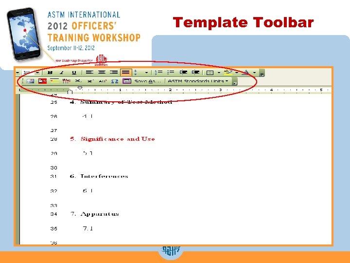 Template Toolbar 