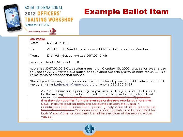 Example Ballot Item 