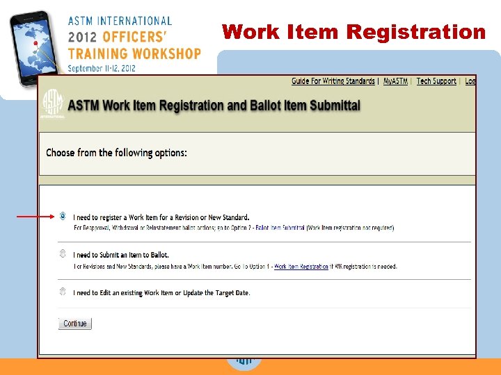 Work Item Registration 