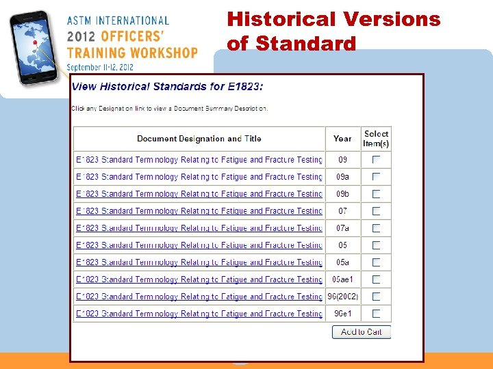 Historical Versions of Standard 