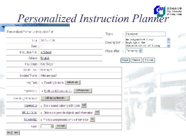 Personalized Instruction Planner 