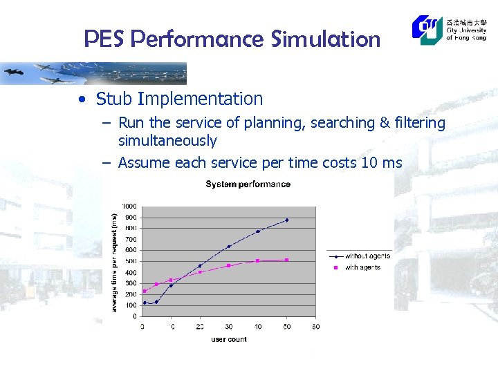 PES Performance Simulation • Stub Implementation – Run the service of planning, searching &