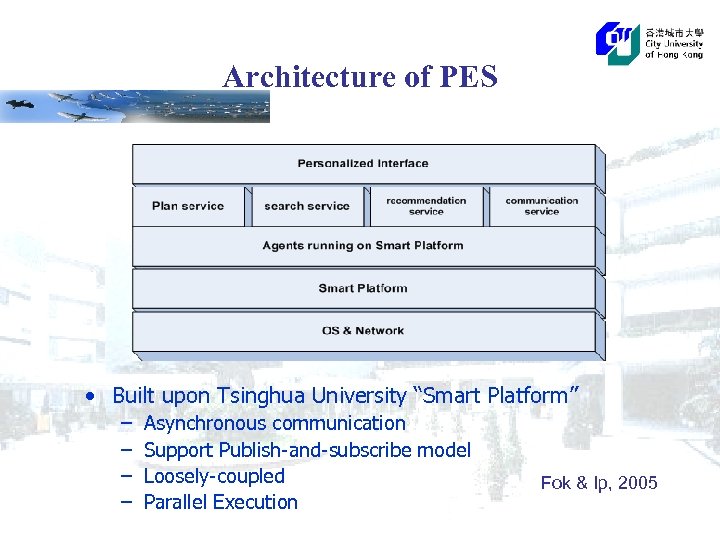 Architecture of PES • Built upon Tsinghua University “Smart Platform” – – Asynchronous communication