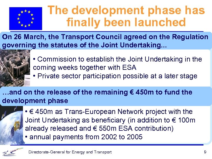 The development phase has finally been launched On 26 March, the Transport Council agreed