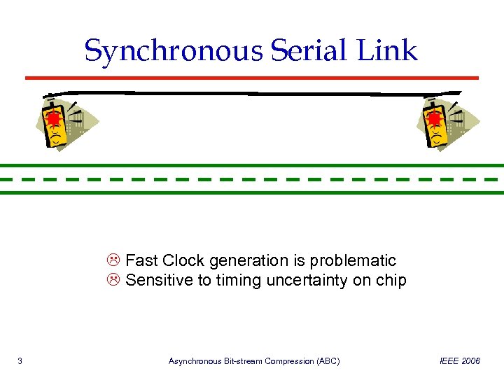 Synchronous Serial Link Fast Clock generation is problematic Sensitive to timing uncertainty on chip