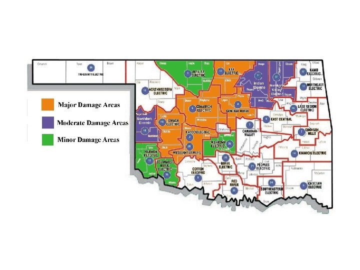 Impact Map and “Ice Storm Footprint” Map made possible by utilizing OCS and MESONET