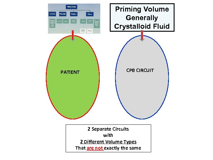 Priming Volume Generally Crystalloid Fluid PATIENT CPB CIRCUIT 2 Separate Circuits with 2 Different