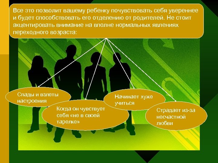Все это позволит вашему ребенку почувствовать себя увереннее и будет способствовать его отделению от