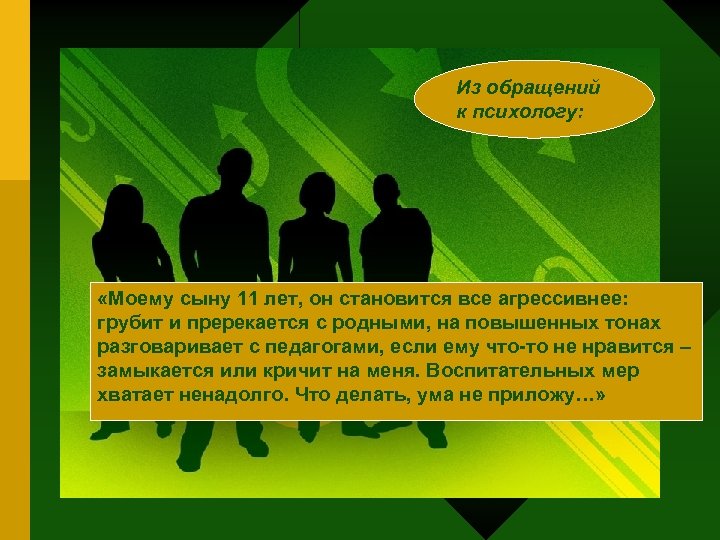 Из обращений к психологу: «Моему сыну 11 лет, он становится все агрессивнее: грубит и