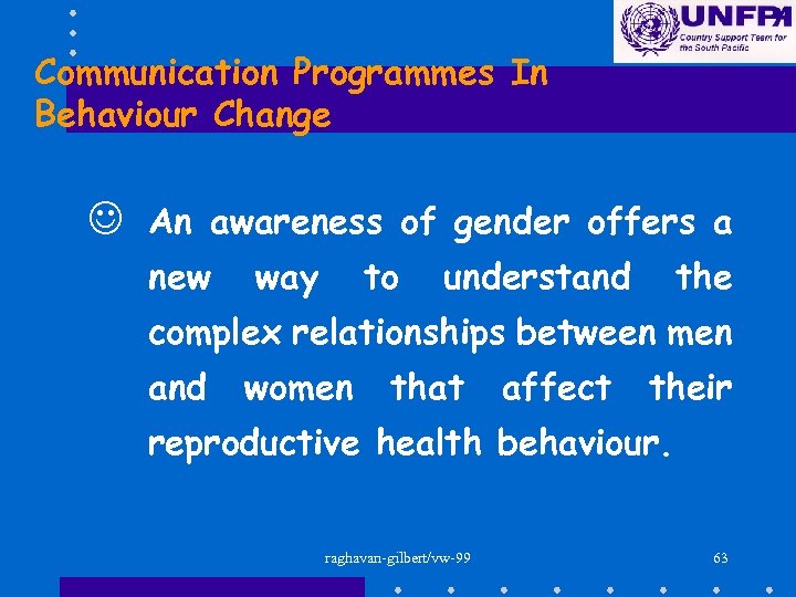 Communication Programmes In Behaviour Change J An awareness of gender offers a new way