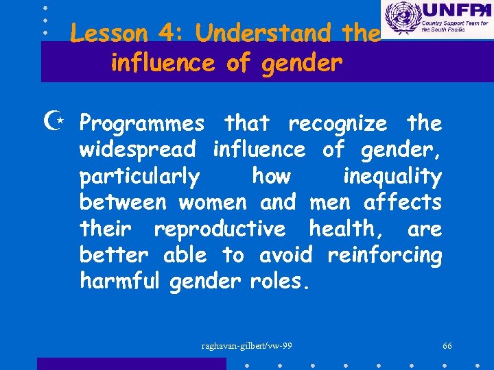 Lesson 4: Understand the influence of gender Z Programmes that recognize the widespread influence