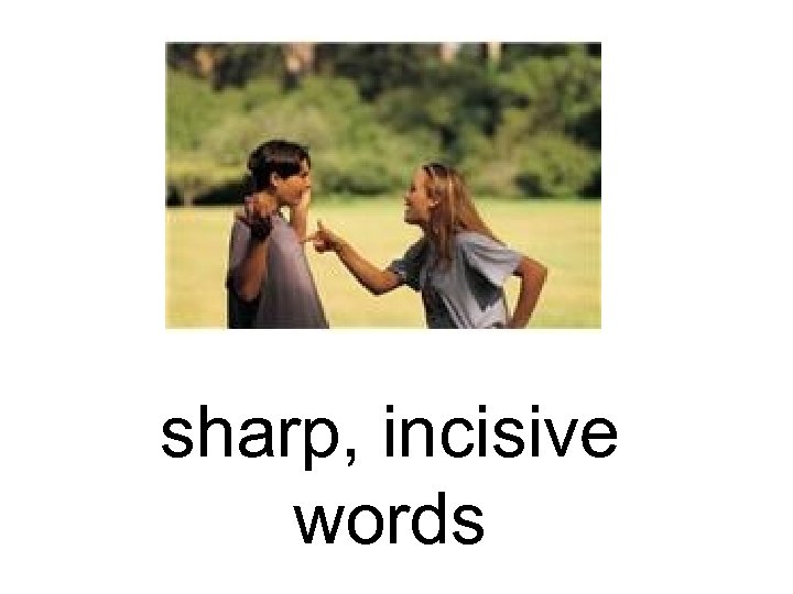 sharp, incisive words 